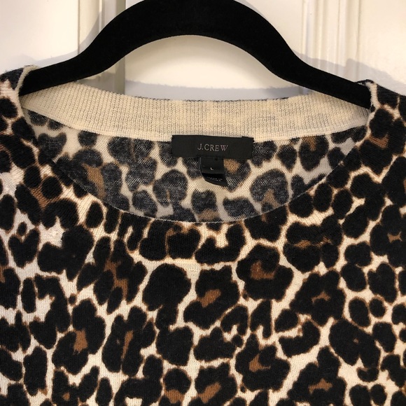 J. Crew Sweaters - J Crew Animal Print Crew Neck Sweater • Large